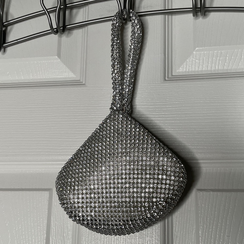 Silver Rhinestone Mini Handbag